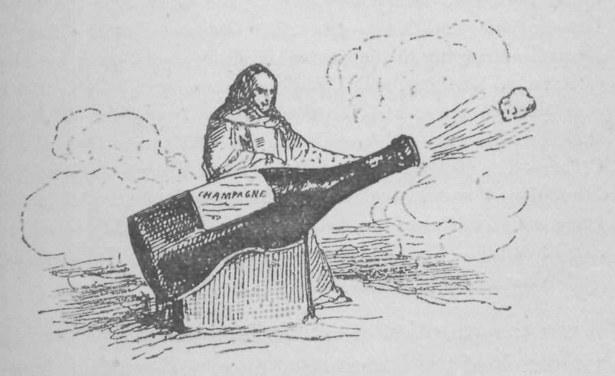 champagne bottle as cannon