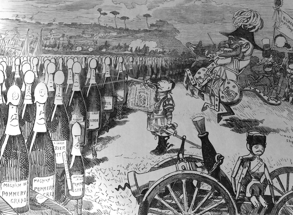 Pommery placed in a Punch cartoon: Our Derby Day reserves.