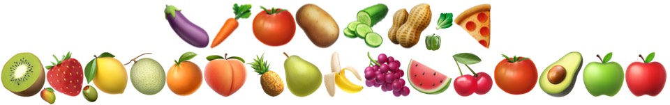 All the fruits and vegetables emojipedia knows about