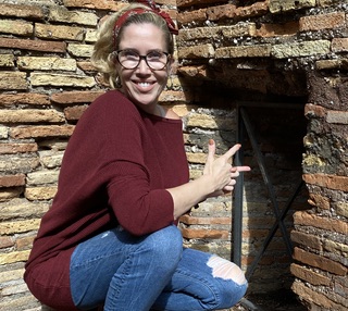 Farrell Monaco at one of the two passes to the bread oven.