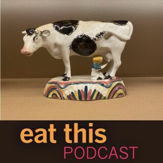 Cover art, a cow creamer with a child or milkmaid under the udders
