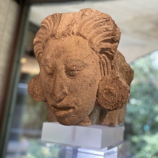 Portrait bust of Mayan maize god
